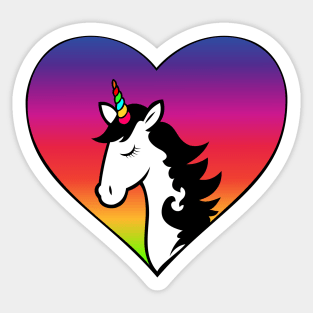 Unicorn Rainbow Pride Heart Sticker